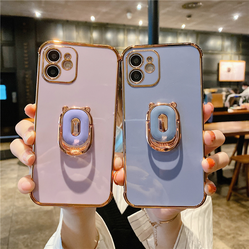 Plating Cute Bear Ring Phone Holder Cases For iPhone 11 Pro Max 12 Mini XS 7 8 Plus X XR SE Luxury Shockproof Back Cover, Gray
Plating Cute Bear Ring Phone Holder Cases For iPhone 11 Pro Max 12 Mini XS 7 8 Plus X XR SE Luxury Shockproof Back Cover, Gray