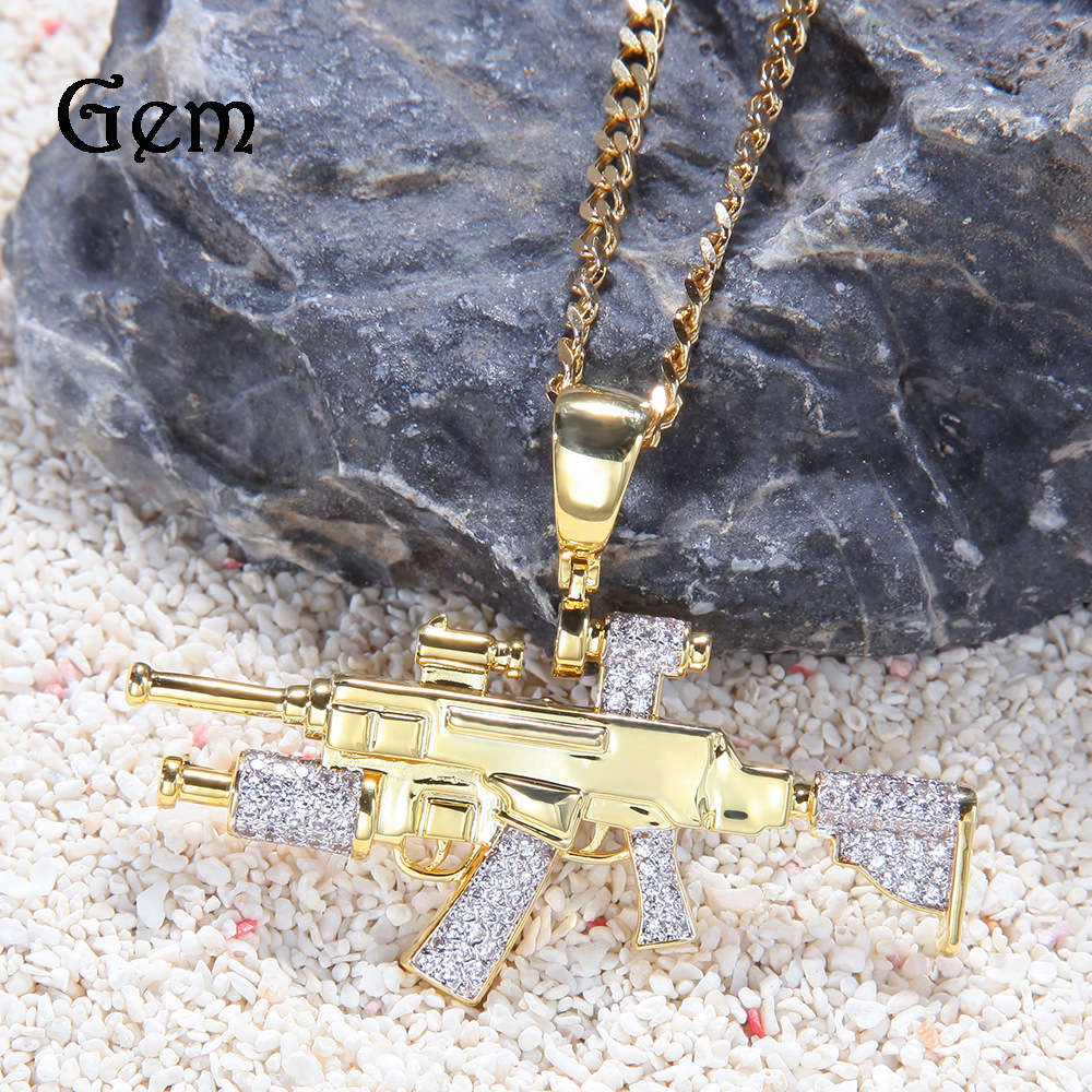 Trendy jewelry copper zircon hip hop men's sniper gun pendant men's rap hip hop accessories
Trendy jewelry copper zircon hip hop men's sniper gun pendant men's rap hip hop accessories