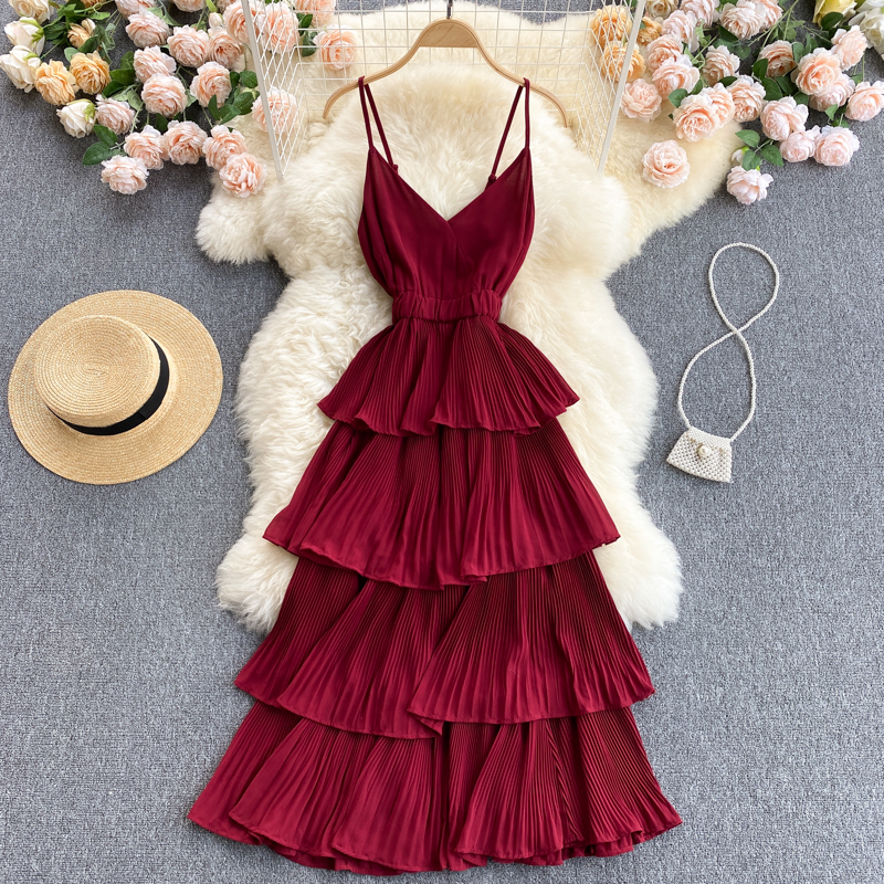 Summer Women Draped Ruffle Spaghetti Strap Dress Sexy Vacation Beach Vestidos Female Elegant High Waist Slim Midi Robe 2022 New, Same as picture
Summer Women Draped Ruffle Spaghetti Strap Dress Sexy Vacation Beach Vestidos Female Elegant High Waist Slim Midi Robe 2022 New, Same as picture