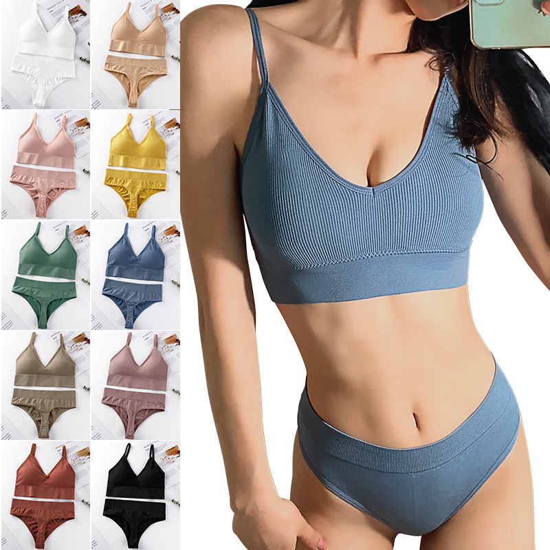 Women Bra And Panties Thongs Sets Fashion Sports Bra Tops Female Seamless Underwear Sexy Lingerie Women's Intimates Bralette, Light pink
Women Bra And Panties Thongs Sets Fashion Sports Bra Tops Female Seamless Underwear Sexy Lingerie Women's Intimates Bralette, Light pink