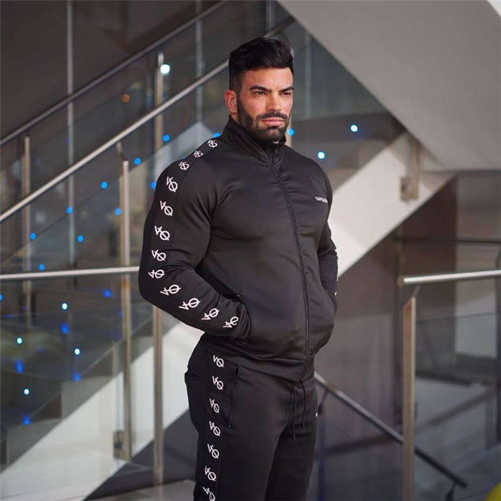 Muscle fitness brothers men's print autumn and winter slim zipper cardigan sports casual suit, Gray
Muscle fitness brothers men's print autumn and winter slim zipper cardigan sports casual suit, Gray