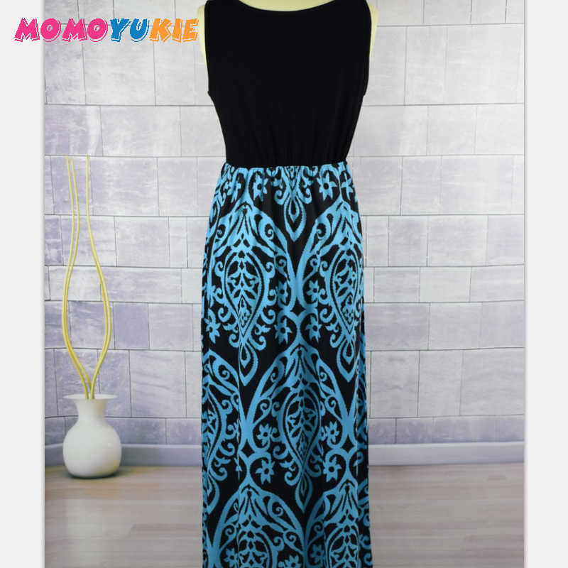 mother daughter dress family matching outfits Neon Coral Black Damask Maxi Dress baby girl summer mommy and me clothes dresses 210713