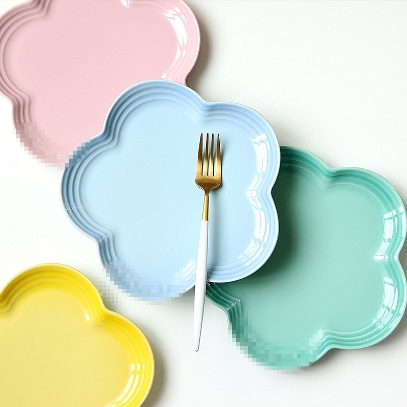 French simple personalized tableware creative candy color ceramic flower dish pasta western meal plate household
French simple personalized tableware creative candy color ceramic flower dish pasta western meal plate household