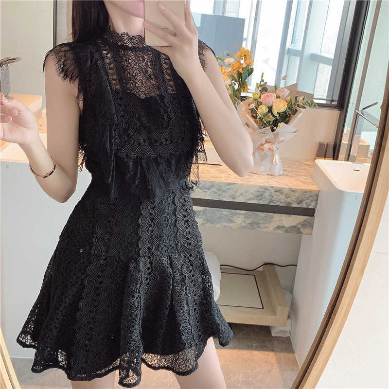 ZAWFL Black Lace Dress women Summer Self Portrait Sleeveless Stand hollow Out Sundress ladies Sexy Party Club Dresses 210525, Picture color
ZAWFL Black Lace Dress women Summer Self Portrait Sleeveless Stand hollow Out Sundress ladies Sexy Party Club Dresses 210525, Picture color