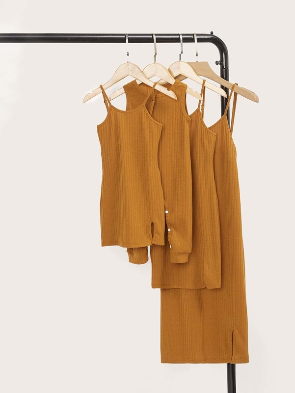 Girls 1pc Split Hem Cami Dress SHE