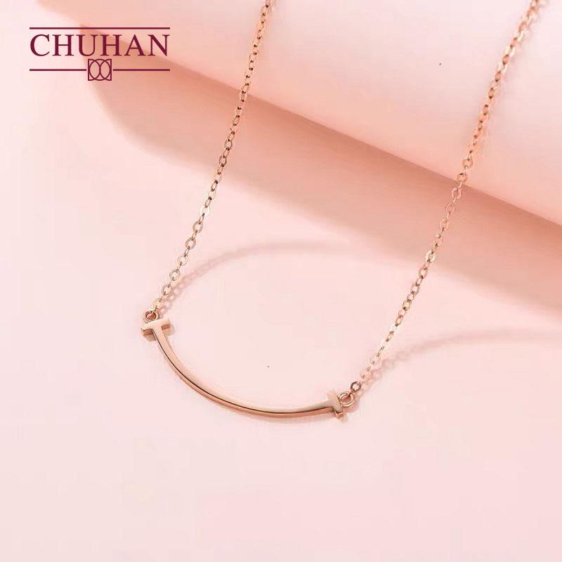 Chains CHUHAN Jewelry 18k Gold Smile Shape Pendant AU750 Real Necklace Clavicle Chain For Women Rose Fine Gift, Silver
Chains CHUHAN Jewelry 18k Gold Smile Shape Pendant AU750 Real Necklace Clavicle Chain For Women Rose Fine Gift, Silver