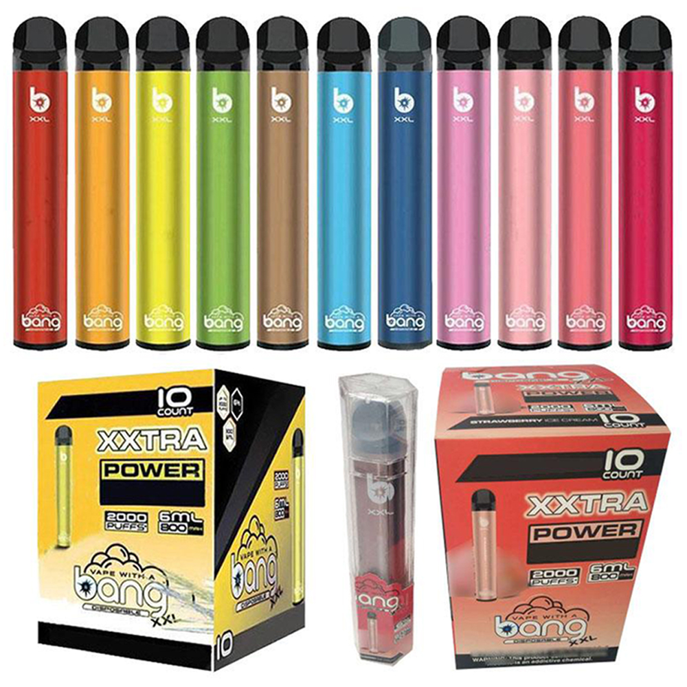BANG XXL Bar 2000 puffs+15ColorsDisposable Vape Pen disposable pods device vape kits 800mah battery 6ml Pre-Filled empty Vape Pen Portable Vapor Kits
BANG XXL Bar 2000 puffs+15ColorsDisposable Vape Pen disposable pods device vape kits 800mah battery 6ml Pre-Filled empty Vape Pen Portable Vapor Kits