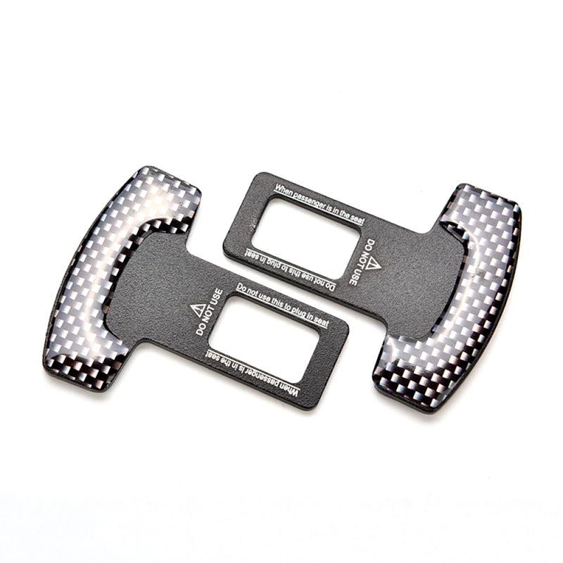 2pcs Universal Alloy Car Safety Seat Belt Buckle Alarm Stopper Seat Belt Padding Extension Buckle Plug Seatbelt Clip