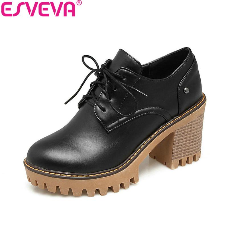 ESVEVA 2021 Women Pumps Western Style Lace Up Square High Heel Platform Concise PU Leather Round Toe Ladies Shoes Size 34-43, Beige
ESVEVA 2021 Women Pumps Western Style Lace Up Square High Heel Platform Concise PU Leather Round Toe Ladies Shoes Size 34-43, Beige