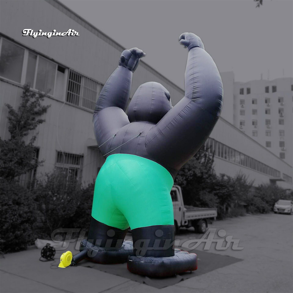 Outdoor Advertising Inflatable Gorilla 6m Cartoon Animal Mascot Model Chimpanzee Blow Up Black Monkey For Park Event