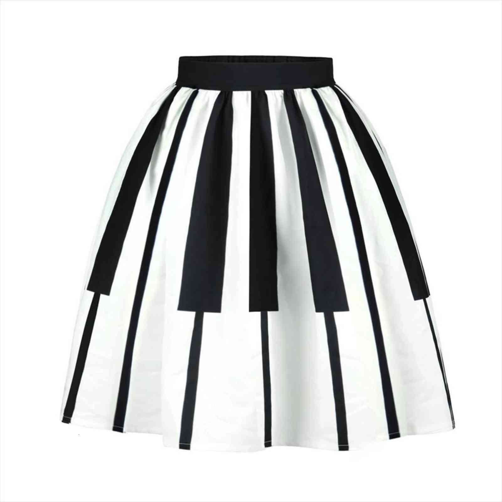 european and american style womens skirt piano keys printed high waist thin fancy pattern mini, Black
european and american style womens skirt piano keys printed high waist thin fancy pattern mini, Black
