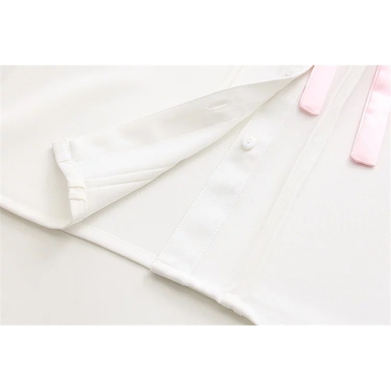 Women blouses girls autumn long sleeve peter pan collar pink bowknot white blouse shirt Japanese school uniform PZ164 T200322