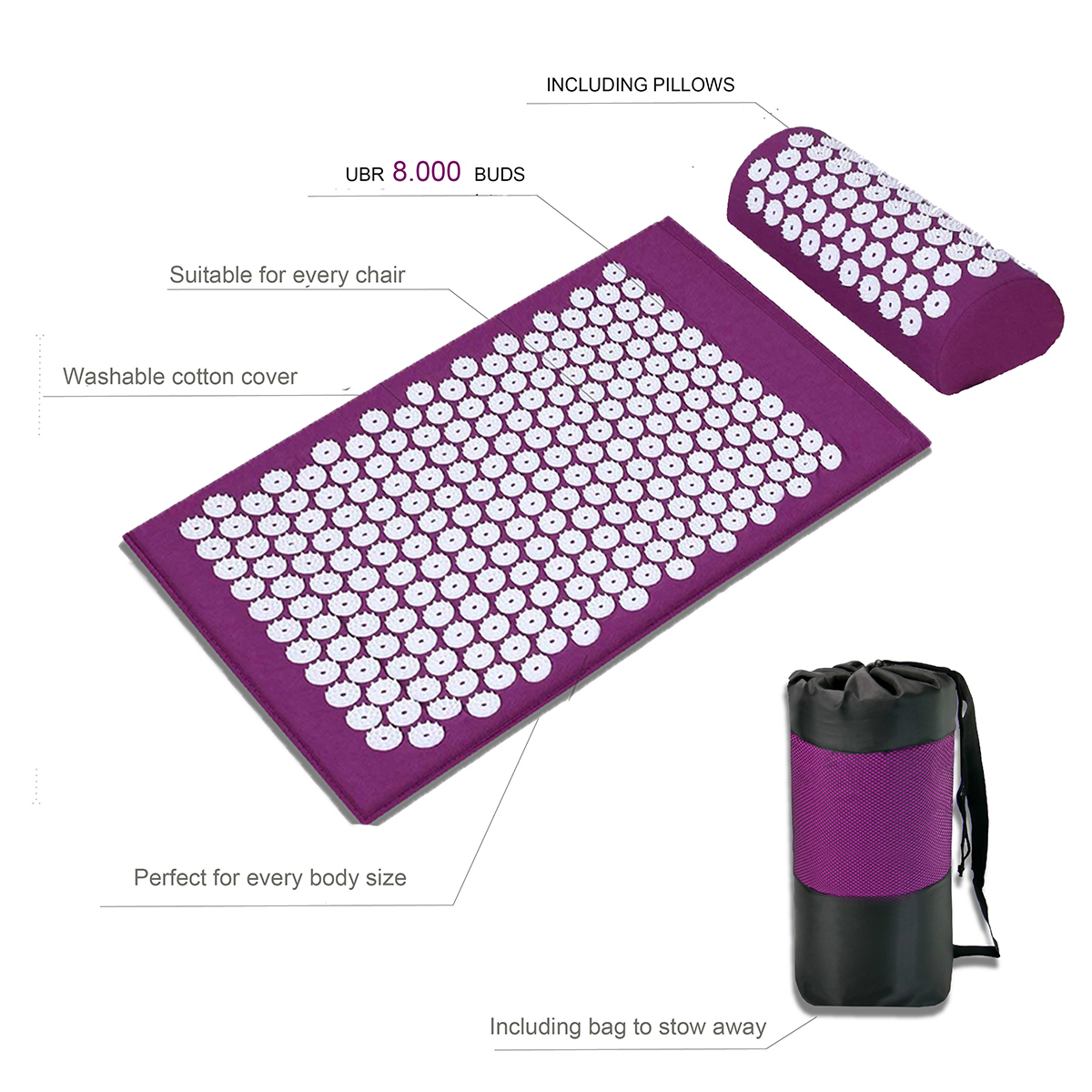 Carpets Acupressure Mat Massage Relieve Stress Back Body Pain Spike Cushion Yoga Acupuncture от DHgate WW