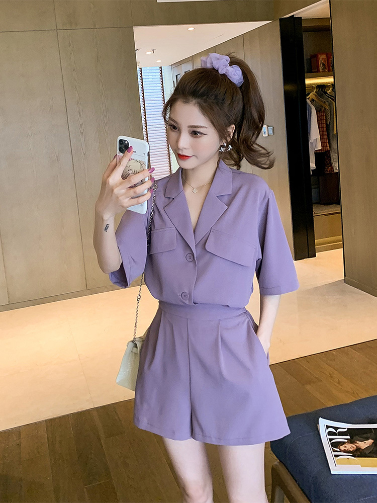 New 2021 spring and summer Korean style small cardigan shorts two-piece suit 7H8Q, Purple
New 2021 spring and summer Korean style small cardigan shorts two-piece suit 7H8Q, Purple