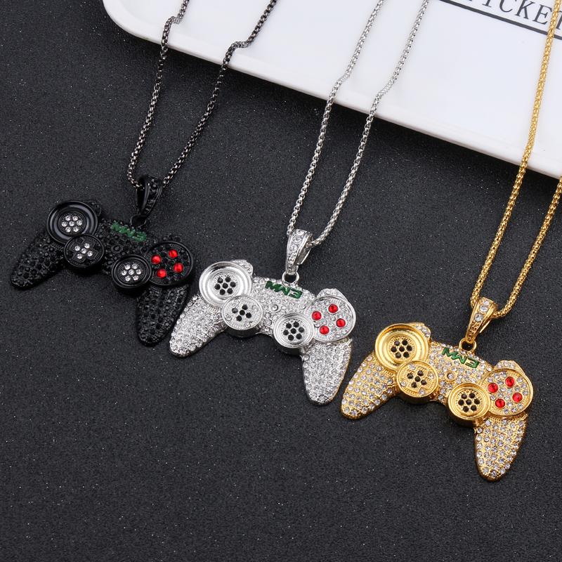 Pendant Necklaces Hip-Hop Iced Out Game Controller Handle Necklace For Women Men Rhinestone Cool Punk Collar Jewelry Chain Gift Shine
Pendant Necklaces Hip-Hop Iced Out Game Controller Handle Necklace For Women Men Rhinestone Cool Punk Collar Jewelry Chain Gift Shine