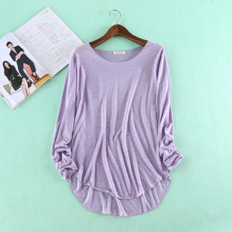 HOT Autumn Fitness New Long Sleeve T Shirt Plus Size Loose Model Women T-shirt Cotton O-neck Slim Fashion Woman Clothes 210302