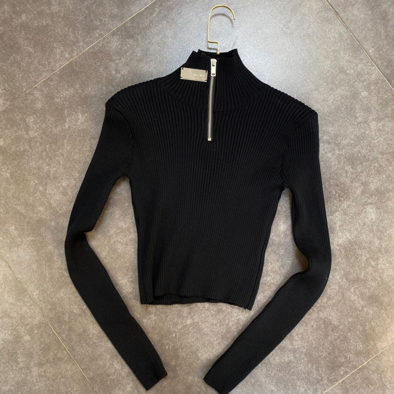 Autumn Spring Arrivals Long Sleeve Stand Collar Black Knitted Pullovers Women Sweater MK755 210525
Autumn Spring Arrivals Long Sleeve Stand Collar Black Knitted Pullovers Women Sweater MK755 210525