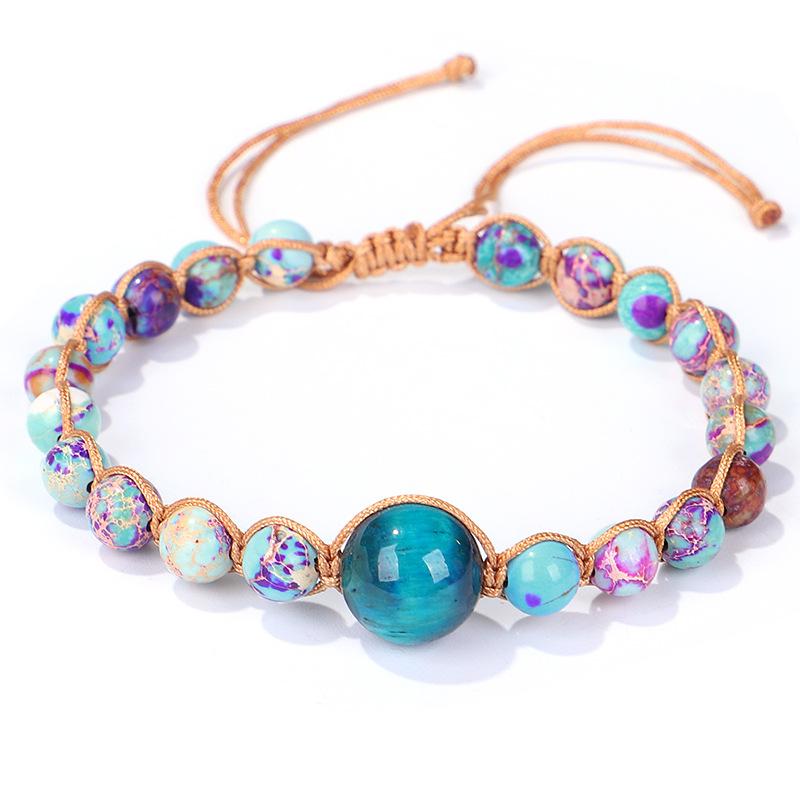 Beaded, Strands Ethnic Multicolor Imperial Jasper Tiger Eye Natural Stone Braided Bracelet Fashion Jewelry For Men Women Creative Pulsera
Beaded, Strands Ethnic Multicolor Imperial Jasper Tiger Eye Natural Stone Braided Bracelet Fashion Jewelry For Men Women Creative Pulsera