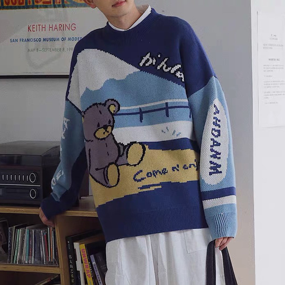 2021 New Autumn and Winter Fashion Street Bear Men's Long Sleeve Round Neck Sweater C4ao, Blue.
2021 New Autumn and Winter Fashion Street Bear Men's Long Sleeve Round Neck Sweater C4ao, Blue.