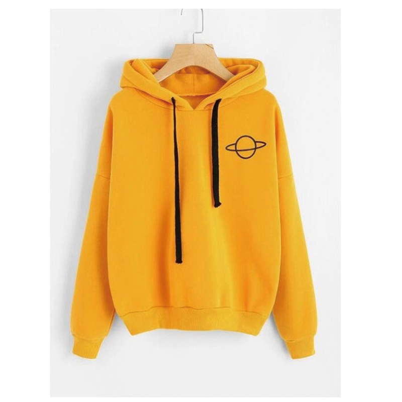 QRWR Autumn Women Sweatshirt Fashion Love Heart Finger Printed Casual Long Sleeve Hoodies Loose Solid Color Sweatshirt 201204