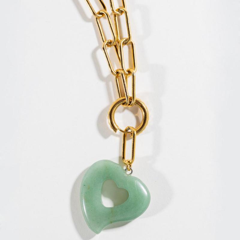 Pendant Necklaces Boho Luxury Female Drop Fashion Jewelry Chunky Choker Link Chain Carved Green Heart Natural Stone Quartz Necklace Women
Pendant Necklaces Boho Luxury Female Drop Fashion Jewelry Chunky Choker Link Chain Carved Green Heart Natural Stone Quartz Necklace Women