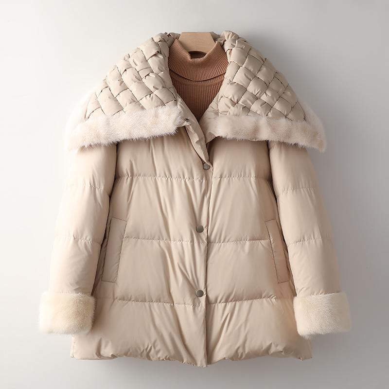 Women's Fur & Faux 2021 Fashion Women Winter Down Coat With Mink Collar Long Sleeve Turn-down Warm Jacket Luxury, Black
Women's Fur & Faux 2021 Fashion Women Winter Down Coat With Mink Collar Long Sleeve Turn-down Warm Jacket Luxury, Black