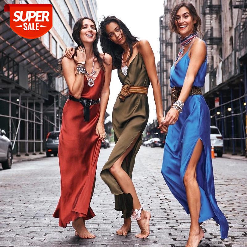 Sexy Satin V Neck Maxi Dress Women Spaghetti Strap Sleeveless Backless Side Split Long Dresses 2019 Spring Lady Vestido #sg44, Black;gray
Sexy Satin V Neck Maxi Dress Women Spaghetti Strap Sleeveless Backless Side Split Long Dresses 2019 Spring Lady Vestido #sg44, Black;gray