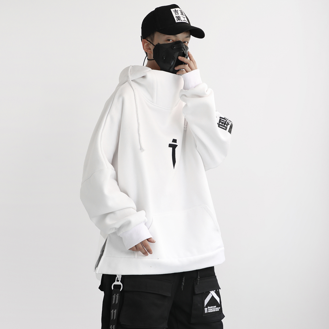 11 BYBB'S DARK Harajuku Hoodie Men Embroidery Print Hip Hop Streetwear Hoodie Sweatshirt Man Cotton Tops Pullover Fleece Outwear 201020