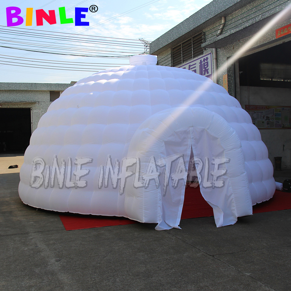 Giant tent And Shelters 5m White Inflatable Igloo tents With LED Lighting Dome Party Air For Event Show
