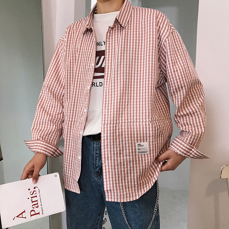 2021 New Spring Plaid Men's Fashion Hit Color Casual Men Streetwear Korean Loose Long-sleeved Shirtmens Mens Shirt H9sd, Red 
2021 New Spring Plaid Men's Fashion Hit Color Casual Men Streetwear Korean Loose Long-sleeved Shirtmens Mens Shirt H9sd, Red