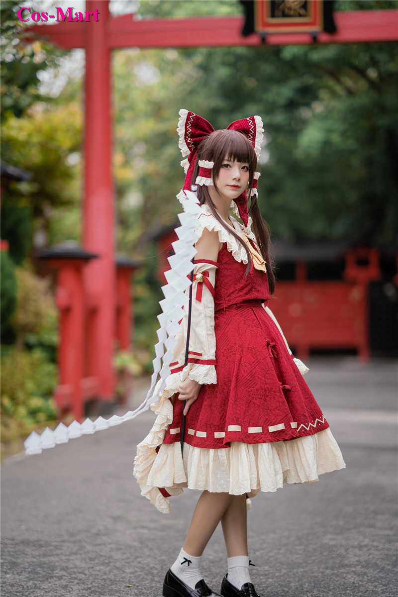 Game Touhou Project Hakurei Reimu Cosplay Costume Fashion Gorgeous Uniforms Female Activity Party Role Play Clothing S-XL Y0913