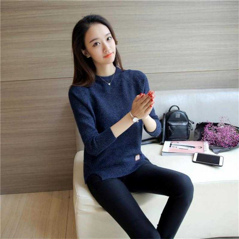 WEIHAOBANG Women Sweaters And Pullovers Spring Autumn Long Sleeve Pull Femme Solid Pullover Female Casual Knitted Sweater 211007