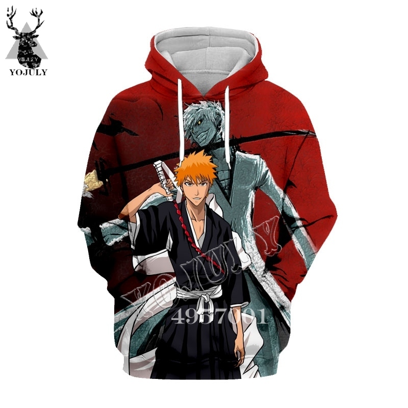 Unisex Streetwear Fashion Casual Full Sweatshirt Hoody 3D Printing Harajuku Anime BLEACH Men Pullover Hoodie Women Clothing Y899 201020