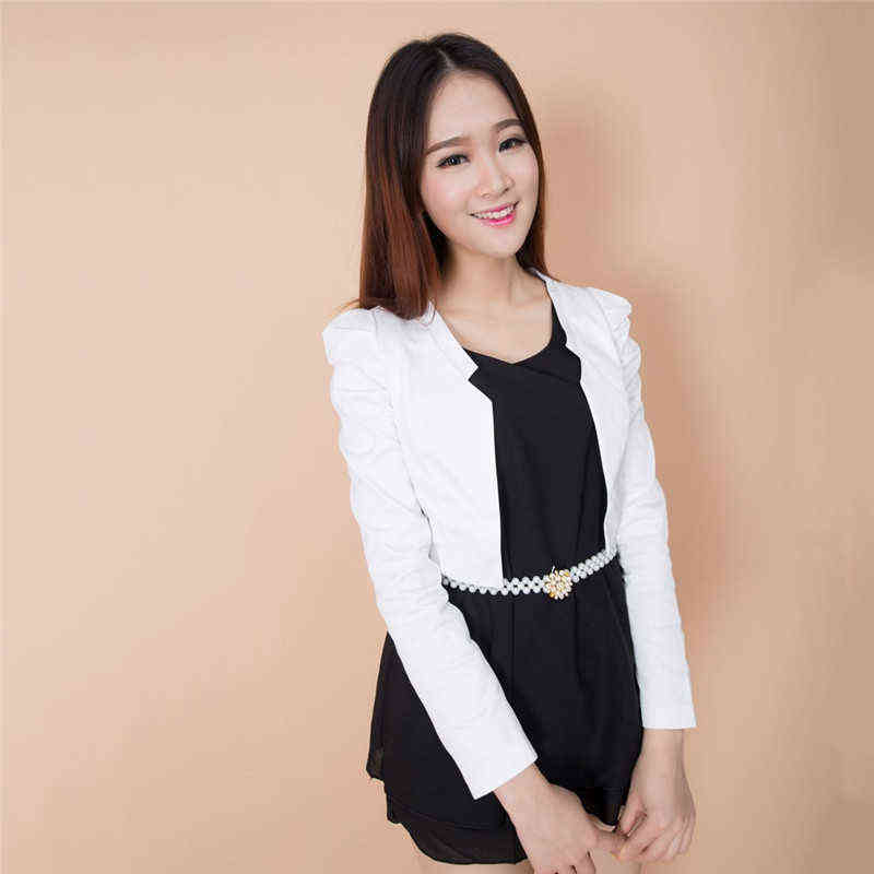Blazer Coat Women Korean Short s Jacket Spring Summer Office White Slim Clothing Cardigan Black Coats LD03 211122