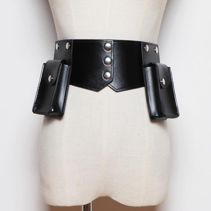 Belts PU Leather Elastic Women Wide Belt With Fanncy Pack Cummerbunds Female Dress Corsets Waistband Decoration, Black
Belts PU Leather Elastic Women Wide Belt With Fanncy Pack Cummerbunds Female Dress Corsets Waistband Decoration, Black