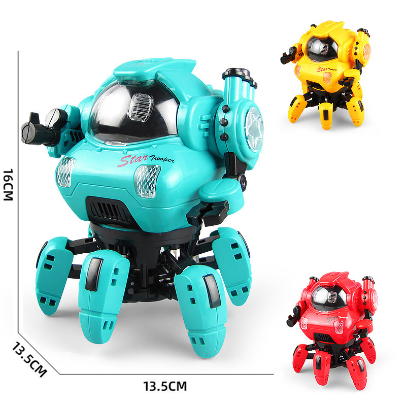 Electronics RobotsDance Music 6 Claws Robot Octopus Spider Robots Vehicle Birthday Gift Toys For Children Kids Early Education B