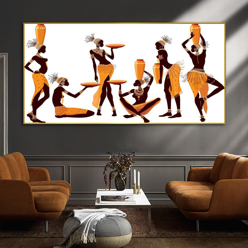 African Woman Art Canvas Prints Wall Art Pictures For Living Room Home Decor Indoor Decorations Abstract Portrait Wall Painting