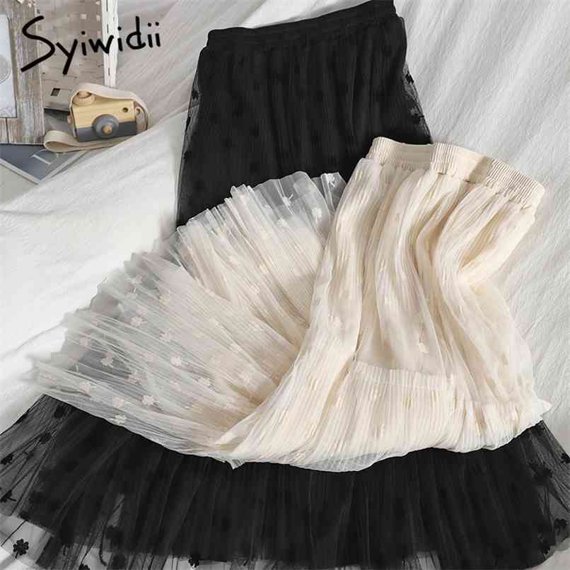 Elastic High Waist Mesh Midi Skirts Women A-Line Apricot Black Korean Clothing Summer Office Lady Fashion Unicolor 210607
Elastic High Waist Mesh Midi Skirts Women A-Line Apricot Black Korean Clothing Summer Office Lady Fashion Unicolor 210607