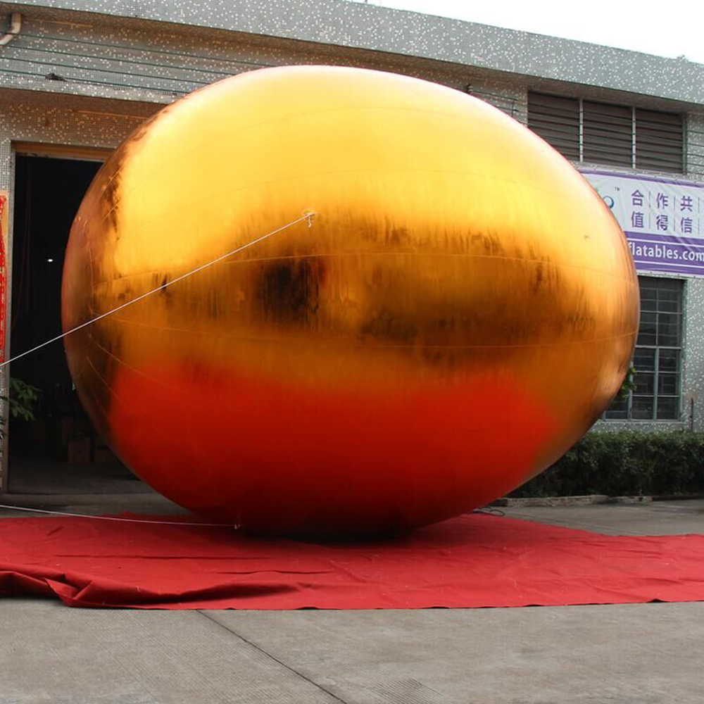 High quality attractive 3m 6m giant inflatable easter egg with shinning golden color for outdoor holiday decoration
