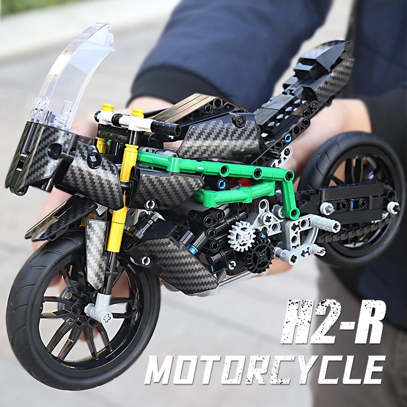 The H2R Super Racing Motorcycle Set Building Blocks MOULD KING 23002 Motorcycles Car Model Bricks Children Education Christmas Gifts Birthday Toys For