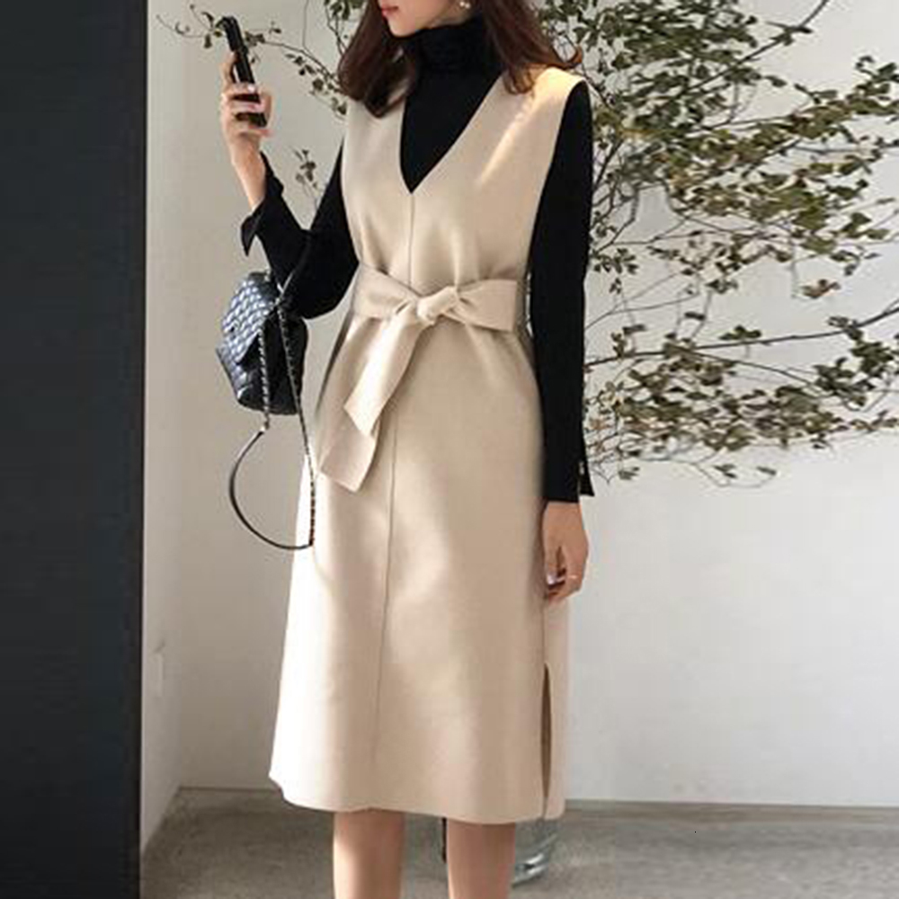 2021 New Blended Winter Elegant Sleeveless Woman Vestidos Autumn V-neck Wool Lace with Office Lady Midi 24gt, Beige
2021 New Blended Winter Elegant Sleeveless Woman Vestidos Autumn V-neck Wool Lace with Office Lady Midi 24gt, Beige