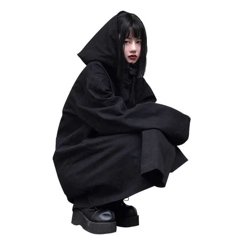 Women's Fashion Gothic Punk Hoodie Women's Jacket Jacket Long Sweatshirt Long Section 201112