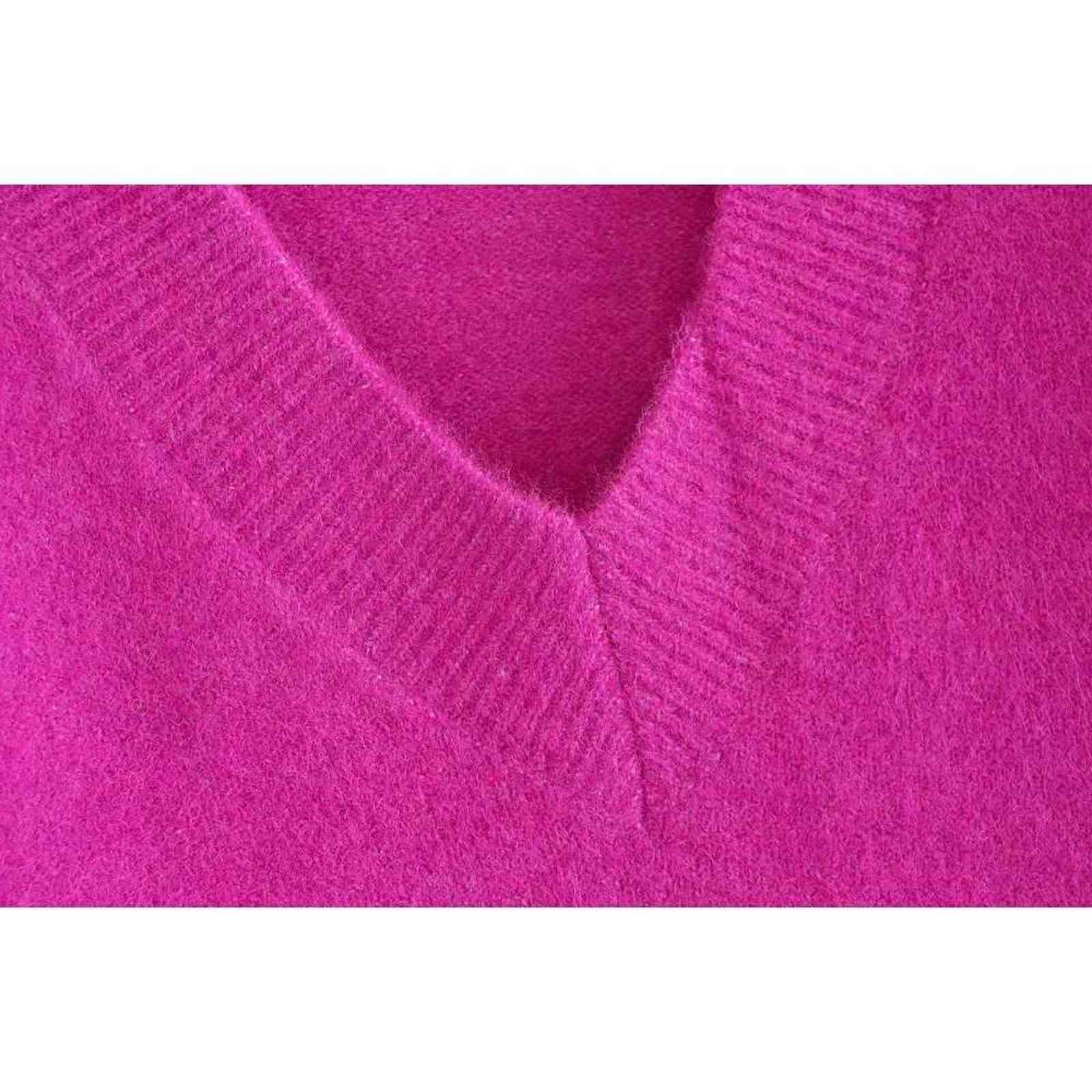 Willshela Women Fashion Knit Sweater Top Long sleeves V-Neck Soft Knitwear Casual Knitted sweaters Pullover Woman Tops 211123wtt