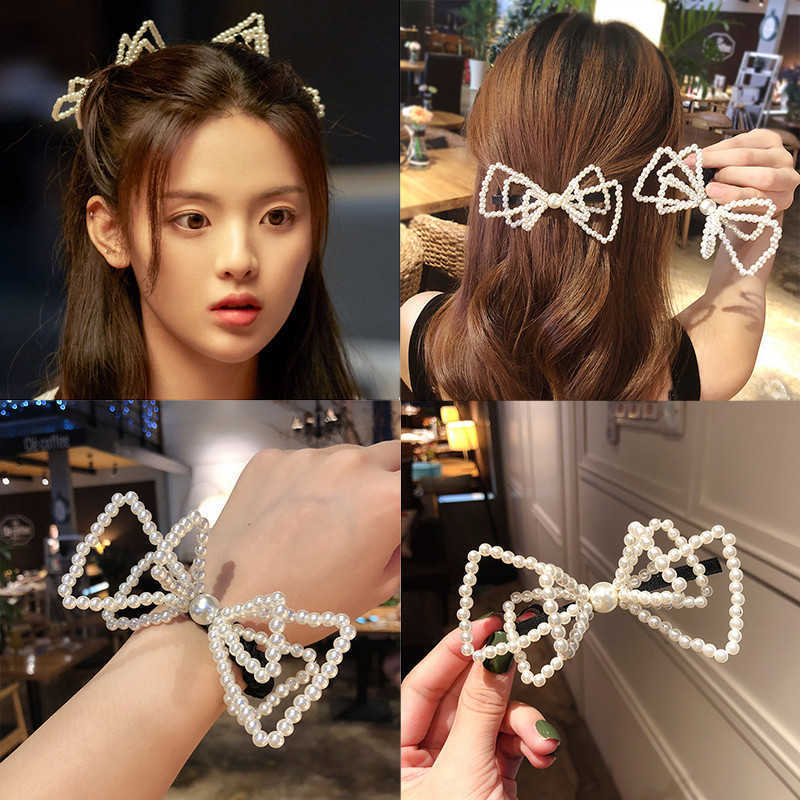yang chaoyue's pearl hair style with parallel time and space half tie korean bow hairpin net red clip headdrs, Golden;silver
yang chaoyue's pearl hair style with parallel time and space half tie korean bow hairpin net red clip headdrs, Golden;silver