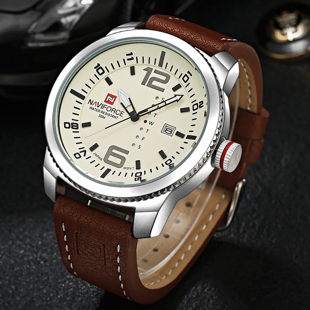 2021 Luxury Brand NAVIFORCE Date Quartz Watch Men Casual Military Sports Watches Leather Wristwatch Male Relogio Masculino Clockg, Silver yellow
2021 Luxury Brand NAVIFORCE Date Quartz Watch Men Casual Military Sports Watches Leather Wristwatch Male Relogio Masculino Clockg, Silver yellow