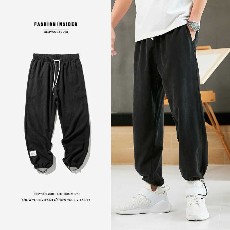Summer Hip Hop Harem Pants Men Joggers Ankle-Length Trousers Male Casual Baggy Pants 210930