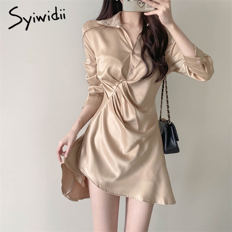 Silk Dresses Women Mini Summer Sexy Plus Size Bridesmaid Long Sleeve Vintage Khaki Black A-Line Acetate Satin 210607
Silk Dresses Women Mini Summer Sexy Plus Size Bridesmaid Long Sleeve Vintage Khaki Black A-Line Acetate Satin 210607