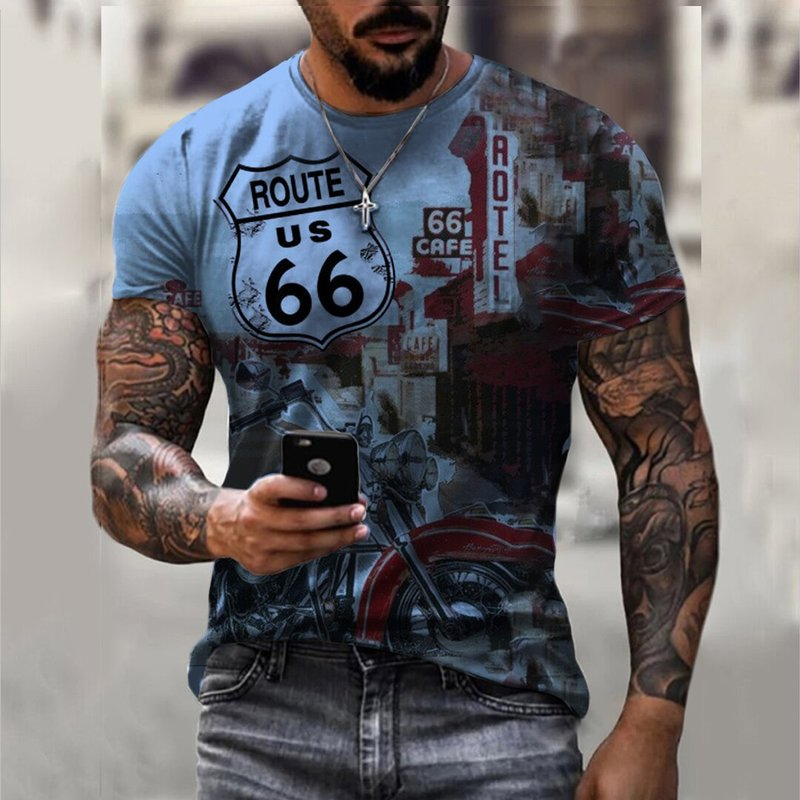 66 Shield Men' 3D Printed T-shirt Visual Impact Party Top Streetwear Punk Gothic Round Neck High Quality American Muscle Style Short Sleeve, Blue
66 Shield Men' 3D Printed T-shirt Visual Impact Party Top Streetwear Punk Gothic Round Neck High Quality American Muscle Style Short Sleeve, Blue