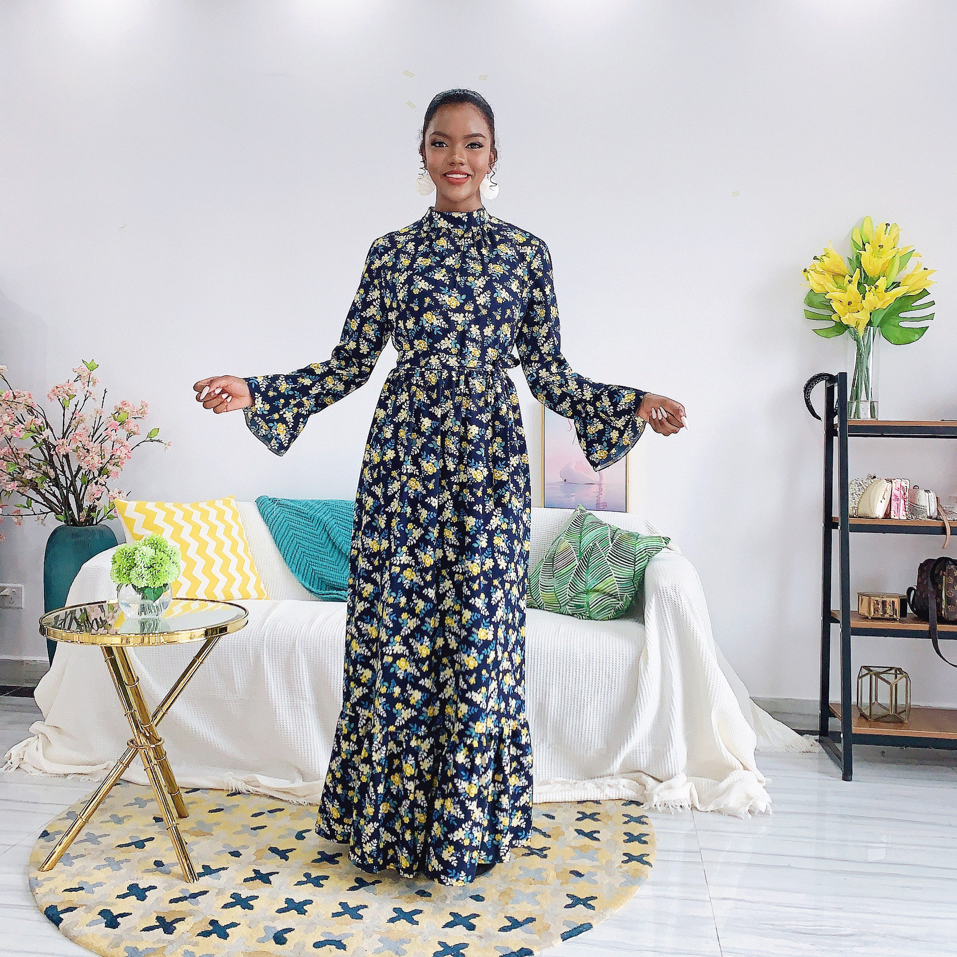 New Muslim Dress Floral Chiffon Printing Dress For Women Latest Flare Islamic Dresses Dubai Middle East Fashion Islamic Maxi Robe
New Muslim Dress Floral Chiffon Printing Dress For Women Latest Flare Islamic Dresses Dubai Middle East Fashion Islamic Maxi Robe