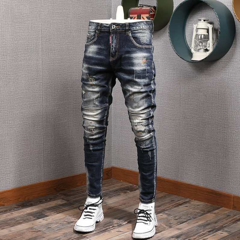 2021 New Fashion Streetwear Men Jeans Slim Fit Elastic Destroyed Ripped Denim Trousers Painted Spliced Designer Hip Hop Punk Biker Pants Vk8, 917
2021 New Fashion Streetwear Men Jeans Slim Fit Elastic Destroyed Ripped Denim Trousers Painted Spliced Designer Hip Hop Punk Biker Pants Vk8, 917